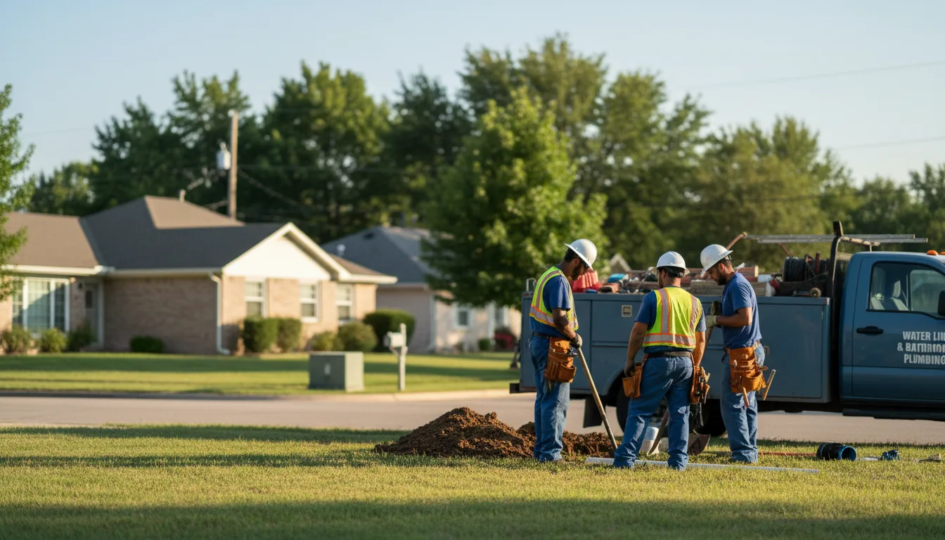 Residential water line and bathroom plumbing service in Ferris, IL